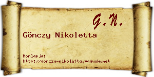 Gönczy Nikoletta névjegykártya