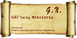 Gönczy Nikoletta névjegykártya